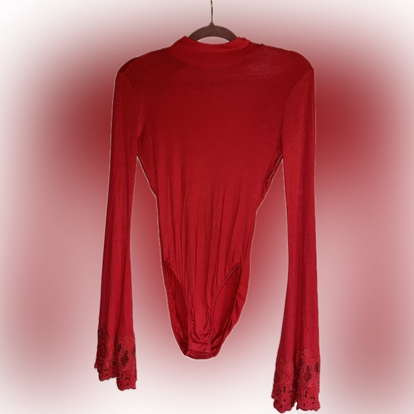 Free People XS ruby red body suit - Picture 1 of 4